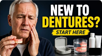 YouTube thumbnail: New to dentures? Start here